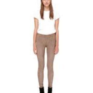 MACKAGE Oyster Navi-y m Lambskin Leather Stretchy Leggings Pants Size 2 NWT